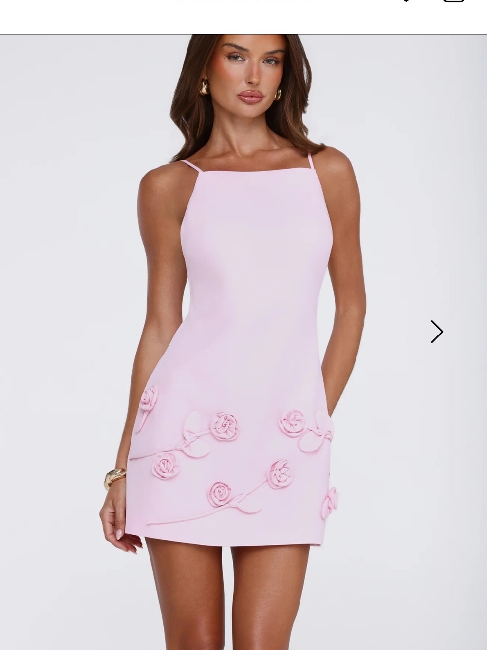 Hello Molly Pastel Pink Rosette Mini Dress